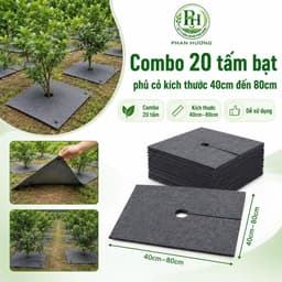 Combo 20 tấm bạt phủ cỏ vải địa kỹ thuật kích thước 40cm đến 80cm 1