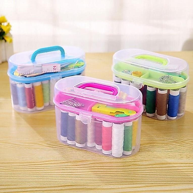 Bộ kim chỉ may vá đa năng 45 món kèm hộp đựng trong suốt -VH12838