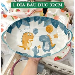 Bộ Bát Đĩa Gốm Sứ Họa Tiết Khủng Long - Quà Tặng Ý Nghĩa cho Bé Yêu Và Gia Đình 9