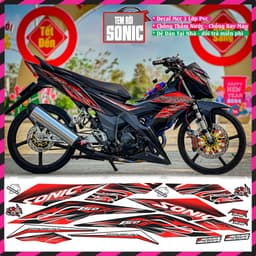 Tem Rời Sonic  Tem Xe sonic Đẹp Mẫu lửa Hót Phối Dủ Màu Decal PVC 3 lớp 2