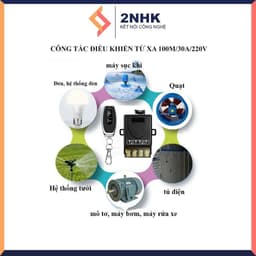 Công tắc điều khiển từ xa 100m/3000W/ 220V 2 tay điều khiển, bật tắt máy bơm nước, máy rửa xe thiết bị công tắc gia đình 9