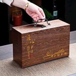Bộ ấm chén ngũ hành phong thuỷ , có kèm hộp đựng bằng gố cao cấp 3