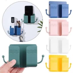 [Combo 6 Chiếc] Giá Đỡ Dán Tường Để Sạc điện thȯại, Để Remote, Ổ Cắm Kèm 2 Móc Treo Đồ kt 10x3x9.5cm 3
