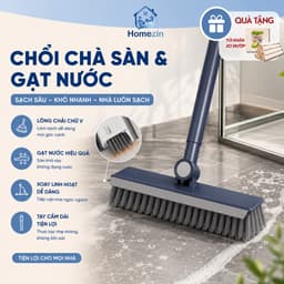Cây Chà Sàn Nhà Tắm, Chổi Chà Sàn Và Gạt Nước Đa Năng 2 Trong 1, Chổi Cọ Nhà Vệ Sinh Dài 100cm Homezin 1