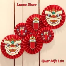 Set Quạt Trang Trí Trung Thu, Tết Cổ Truyền - Set 6 Quạt + Mặt Tết Trung Thu shop Tuấn Bạch sỉ lẻ 3
