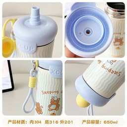 [Tặng túi+cọ ống hút] CHÍNH HÃNG Cốc giữ nhiệt thép không gỉ 316, dung tích 600ml TẶNG sticker dây cầm tay chắc chắn 8