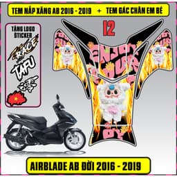 Tem Dán Nắp Xăng + Gác Chân Em Bé Xe AB Đời 2016 - 2019 Decal 3Lớp Mẫu Mới 1