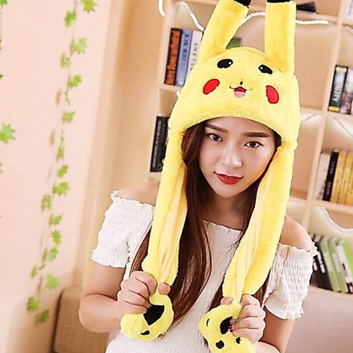 Mũ Pikachu tai giật thời trang dễ thương quà tặng xinh xắn đồ chơi cho bé