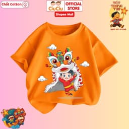 Áo Thun Trung Thu Hình Múa Lân Dễ Thương Cho Bé Trai Bé Gái CIUCIU KID Vải Cotton Thấm Hút Mồ Hôi 8
