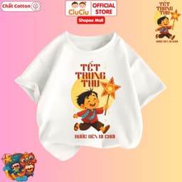 Áo Phông Cộc Tay Hình Bé Rước Đèn Trung Thu Dễ Thương Cho Bé CIUCIU KID Vải Cotton Mềm Thoáng Mát 9