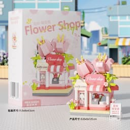 Hộp Đồ Chơi Lắp Ráp Mô Hình,Xếp Hình Nhà Hoa Lắp Ghép Khu Phố Mini Xếp Hình Thành Phố Cửa Hàng Quà Tặng Cho Bé 3