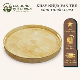 [ GiaDungQueHuong ]  KHAY NHỰA VÂN TRE size 45cm  – NÉT CHẤM PHÁ THANH LỊCH CHO BỘ MẶT TRỜI 3