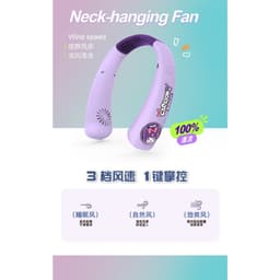 Quạt Đeo Cổ Mini 3 Cấp Độ Gió Hình Thú Dễ Thương Pin Trâu 1800mAh Quạt Sạc USB Tiện Lợi Mùa Hè 8