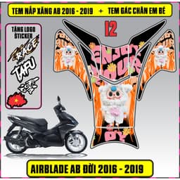 Tem Dán Nắp Xăng + Gác Chân Em Bé Xe AB Đời 2016 - 2019 Decal 3Lớp Mẫu Mới 2