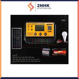 Bộ điều khiển sạc pin năng lượng mặt trời 30A/12v 24v, Đủ công suất sử dụng cho gia đình 7