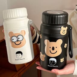 Bình Giữ Nhiệt In Hình Gấu thể tích 1000ML Chất Liệu INOX 316 Có Thể Giữ Nước Lạnh Và Nóng - Ly Giữ Nhiệt Inox 304 1