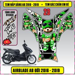 Tem Dán Nắp Xăng + Gác Chân Em Bé Xe AB Đời 2016 - 2019 Decal 3Lớp Mẫu Mới 5