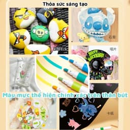 Bút màu acrylic marker 60 màu vẽ sơn chống nước bộ cọ vẽ trên mọi chất liệu bề mặt - Hộp bút màu 60 chi tiết 6