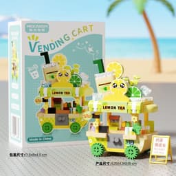 Hộp Đồ Chơi Lắp Ghép,Xếp Hình Mô Hình Xe Đẩy Hàng Rong Lắp Ráp Quán Ăn Vỉa Hè Xếp Hình Xe Ăn Bãi Biển Quà Bé 9