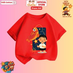 Áo Phông Cộc Tay Hình Bé Rước Đèn Trung Thu Dễ Thương Cho Bé CIUCIU KID Vải Cotton Mềm Thoáng Mát 4