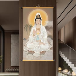 Tranh Liễn Phật Giáo Quán Thế Âm Bồ Tát - Tranh Treo Trường Phòng Khách, Phòng Thờ - Vải Canvas Cao Cấp 6