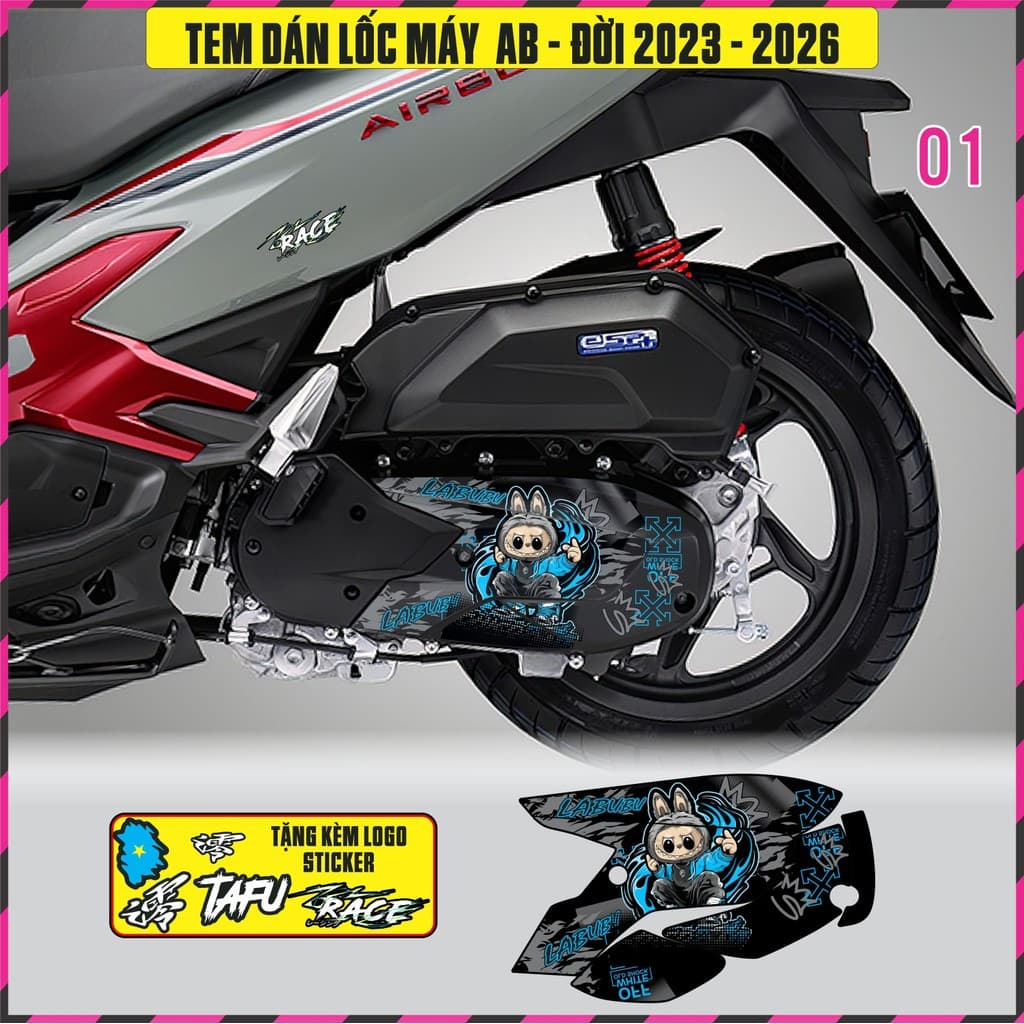 Tem Dán Lốc Máy Xe AB AIRBLADE Đời 2023 Đến 2026. Mẫu Cực Mới Rất Đẹp