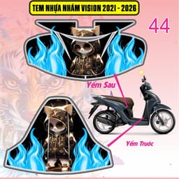 Tem Dán Nhựa Nhám Vision 2021 - 2026 nhiều mẫu decal 3lớp chống thấm nước 9