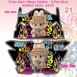 Tem dán nhựa nhám Tem dán yếm đen nhám Vario 125 2023-2025 mẫu mới 5