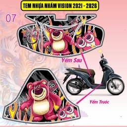 Tem Dán Nhựa Nhám Vision 2021 - 2026 nhiều mẫu decal 3lớp chống thấm nước 2