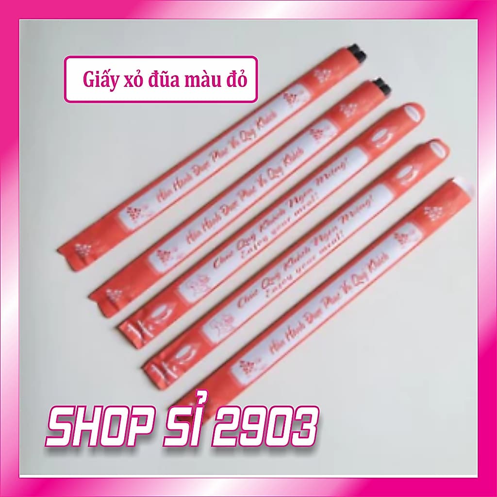 [COMBO 300 CÁI] giấy xỏ đũa - Giấy bao đũa- màu đỏ/ màu xanh