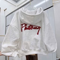 Áo khoác nỉ hoodie unisex rộng form, nhiều màu sắc nam nữ, tay phồng, thiết kế lá cờ Mỹ thoitrangthubio 1