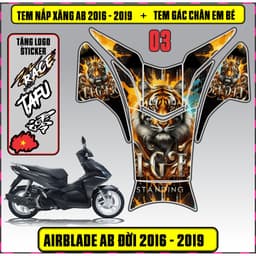 Tem Dán Nắp Xăng + Gác Chân Em Bé Xe AB Đời 2016 - 2019 Decal 3Lớp Mẫu Mới Nhiều Mẫu 2