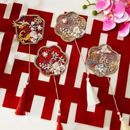 Quạt mini cô dâu cầm tay phụ kiện chụp ảnh đám cưới thanh lịch sang trọng 4