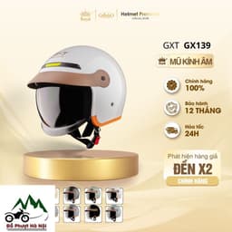 Mũ bảo hiểm 3/4 GXT GX139 kính âm + lưỡi trai chính hãng | Nón bảo hiểm nam nữ Đồ Phượt HN 1
