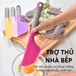 Thìa Silicon Chịu Nhiệt 34cm KOOBEE – Vá Silicon Đa Năng, Thìa Trộn Bột, Phết Kem Bánh, Dụng Cụ Làm Bánh| 326 5