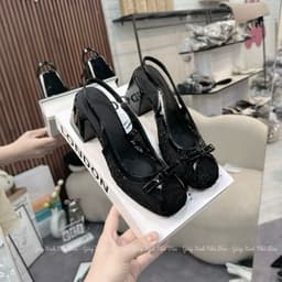 Giày cao gót 𝙔𝙐𝙇𝙄𝙉𝘼 6p và bệt đế vuông búp bê khoá nơ cd46 Chuẩn size 9