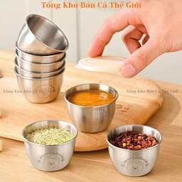 Set 6 hũ đựng nước chấm inox 304 có lắp nhựa dung tích 50ml - bancathegioi8386 1