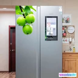 Decal Dán Tủ Lạnh Hình Hoa Sen Cao Cấp Chống Thấm Nước Trang Trí Bếp Sang Trọng 3