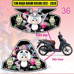Tem Dán Nhựa Nhám Vision 2021 - 2026 nhiều mẫu decal 3lớp chống thấm nước 5