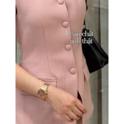 Sét  Váy Áo Gile Vest Cúc Bọc Sang Trọng Phối Sơ Mi Tơ Thanh Lịch Chansee Studio 6