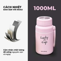 [KH] Bình Giữ Nhiệt Gucgres 1000ml Có Quai Xách, Nắp Vặn Kèm Lõi Lọc Trà, Giữ Nóng Lạnh Lâu, Tiện Lợi 2