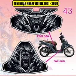 Tem Dán Nhựa Nhám Vision 2021 - 2026 nhiều mẫu decal 3lớp chống thấm nước 8