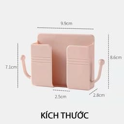 [Combo 6 Chiếc] Giá Đỡ Dán Tường Để Sạc điện thȯại, Để Remote, Ổ Cắm Kèm 2 Móc Treo Đồ kt 10x3x9.5cm 7