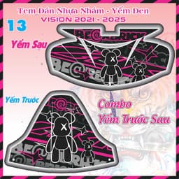 decal dán nhựa nhám vision 2021 - 2025 nhãn dán gấu dâu ngộ nghĩnh nhiều mẫu 2