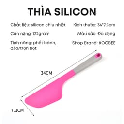 Thìa Silicon Chịu Nhiệt 34cm KOOBEE – Vá Silicon Đa Năng, Thìa Trộn Bột, Phết Kem Bánh, Dụng Cụ Làm Bánh| 326 2