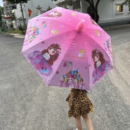 [KH]Dù Trẻ Em Hoạt Hình Dễ Thương, Ô Che Mưa Nắng Cho Bé Trai Bé Gái, Khung Thép Chống Gió, Vải Dày Bền 2