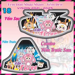 decal dán nhựa nhám vision 2021 - 2025 nhãn dán gấu dâu ngộ nghĩnh nhiều mẫu 9