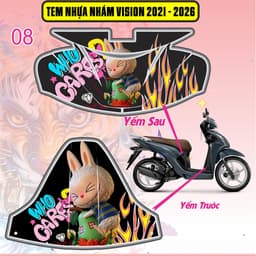 Tem Dán Nhựa Nhám Vision 2021 - 2026 nhiều mẫu decal 3lớp chống thấm nước 3