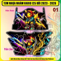 Tem dán nhựa nhám cho Vario 125 đời 2023-2026 Mẫu Pikachu . Mẫu mới hot trend cực chất 1