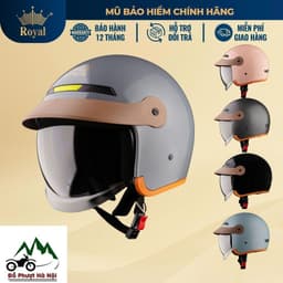 Mũ bảo hiểm xe máy 3/4 GXT139 kính âm kèm lưỡi trai, Royal 139 luxury sản xuất bơi royal Đồ Phượt HN 1